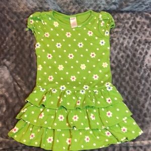 Green floral print dress